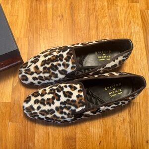 Shipton & Heneage cream leopard slipper